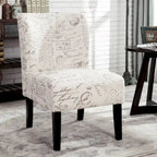 Fauteuil d'appoint contemporain sans accoudoirs en tissu léger imprimé ardoise, pour le salon