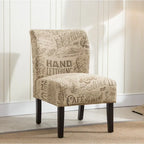 Fauteuil d'appoint contemporain sans accoudoirs en tissu léger imprimé ardoise, pour le salon