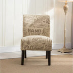 Fauteuil d'appoint contemporain sans accoudoirs en tissu léger imprimé ardoise, pour le salon