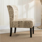 Fauteuil d'appoint contemporain sans accoudoirs en tissu léger imprimé ardoise, pour le salon