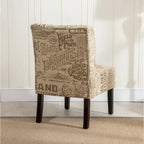 Fauteuil d'appoint contemporain sans accoudoirs en tissu léger imprimé ardoise, pour le salon