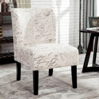 Fauteuil d'appoint contemporain sans accoudoirs en tissu léger imprimé ardoise, pour le salon