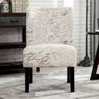 Fauteuil d'appoint contemporain sans accoudoirs en tissu léger imprimé ardoise, pour le salon