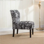 Fauteuil d'appoint contemporain sans accoudoirs en tissu léger imprimé ardoise, pour le salon