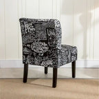 Fauteuil d'appoint contemporain sans accoudoirs en tissu léger imprimé ardoise, pour le salon