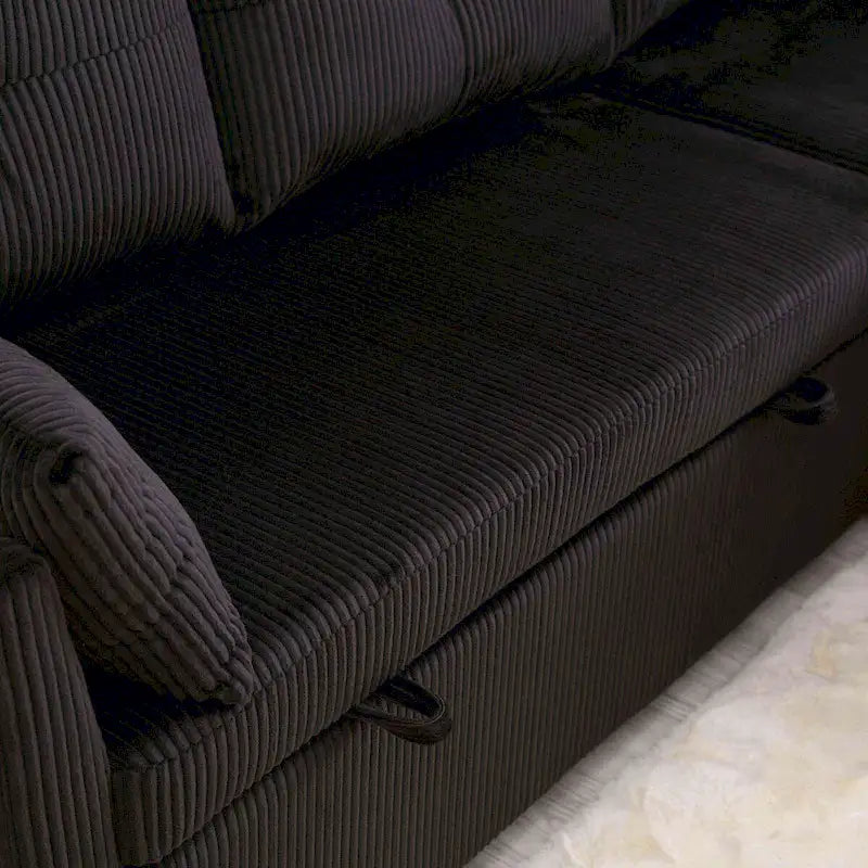 Le canapé d'angle de rangement se déplie en fauteuil relax