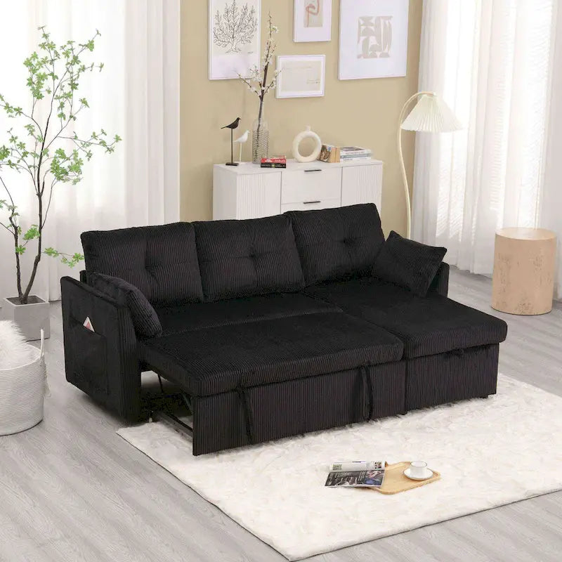 Le canapé d'angle de rangement se déplie en fauteuil relax
