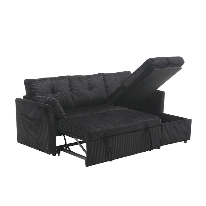Le canapé d'angle de rangement se déplie en fauteuil relax