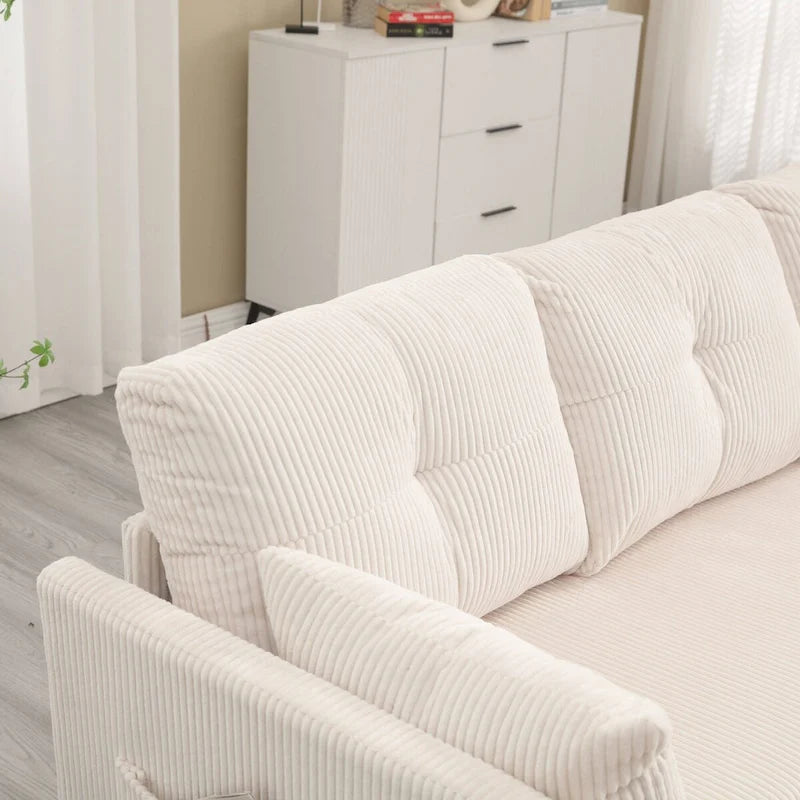 Le canapé d'angle de rangement se déplie en fauteuil relax