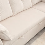 Le canapé d'angle de rangement se déplie en fauteuil relax