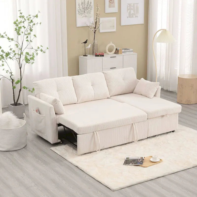Le canapé d'angle de rangement se déplie en fauteuil relax