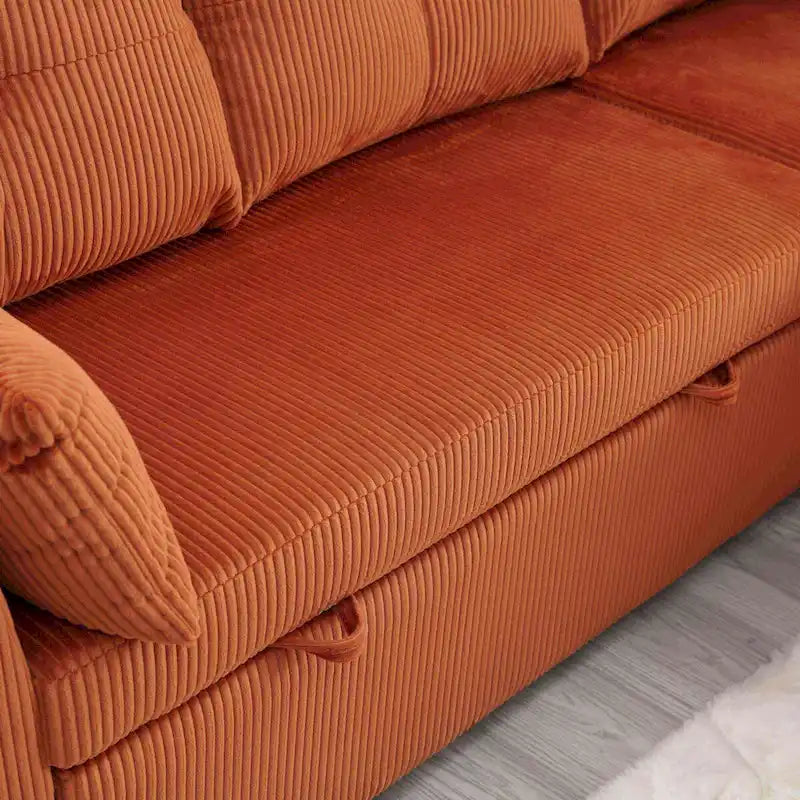 Le canapé d'angle de rangement se déplie en fauteuil relax