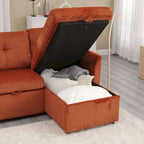 Le canapé d'angle de rangement se déplie en fauteuil relax