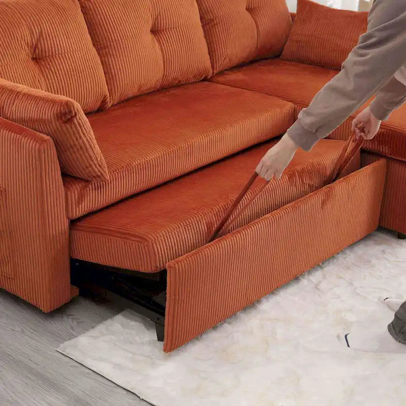 Le canapé d'angle de rangement se déplie en fauteuil relax