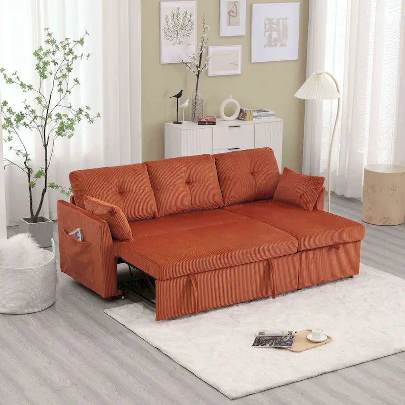 Le canapé d'angle de rangement se déplie en fauteuil relax