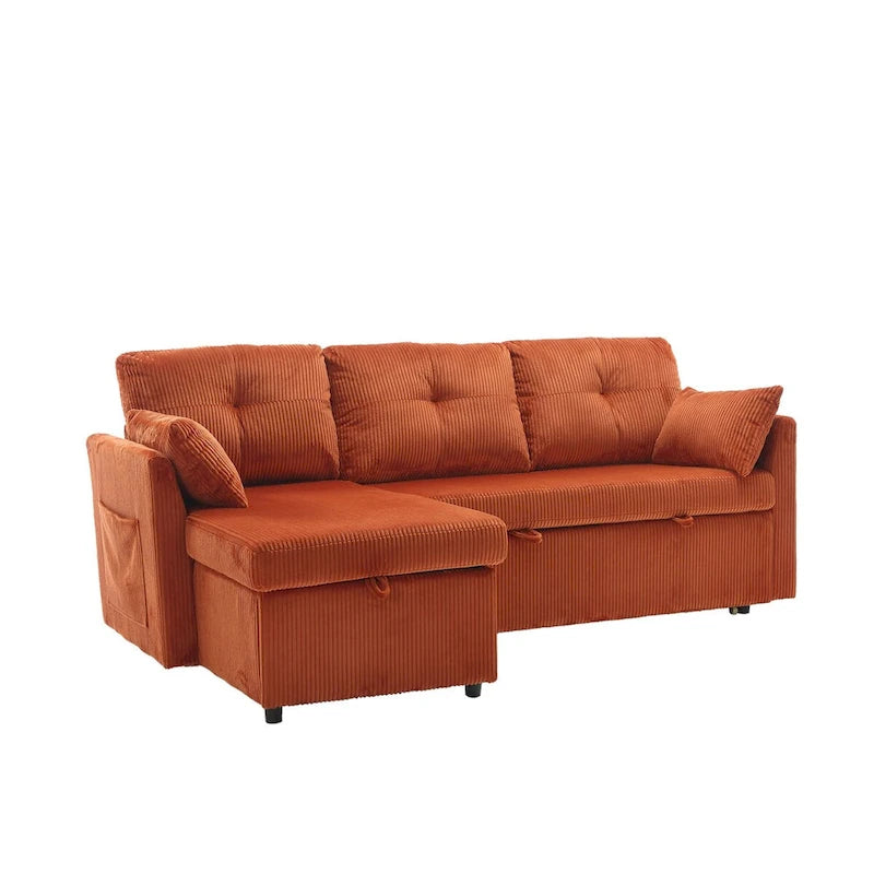 Le canapé d'angle de rangement se déplie en fauteuil relax
