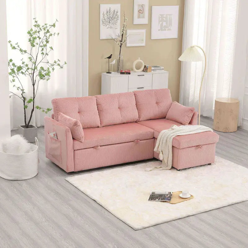 Le canapé d'angle de rangement se déplie en fauteuil relax