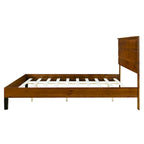 Cadre de lit plateforme en bois massif style Mid-Century Modern avec tête de lit en 3 parties