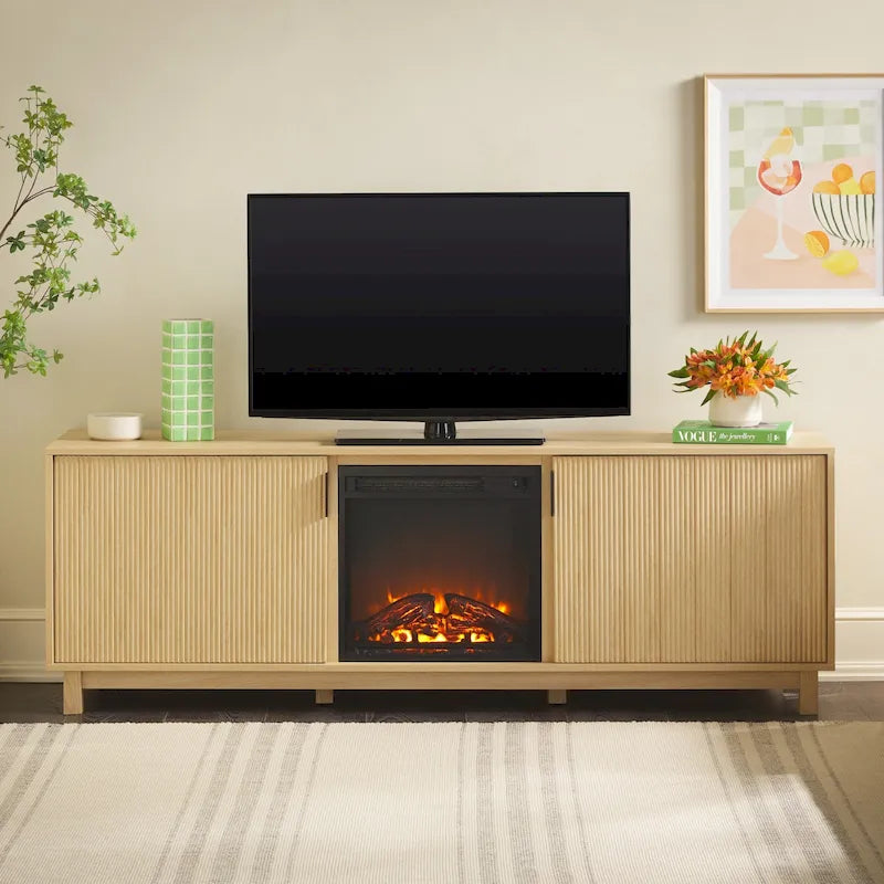 Meuble TV 70 pouces Middlebrook avec foyer électrique