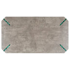 Table basse rectangulaire contemporaine à pieds en verre – Béton clair, 43x24x16"