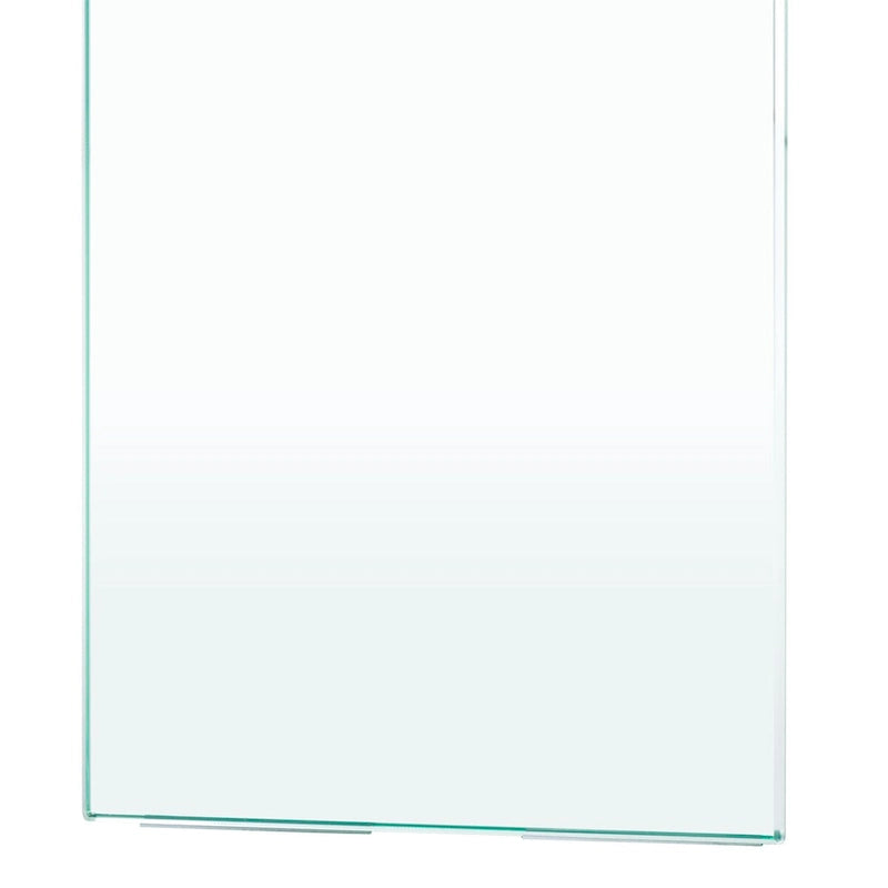 Table basse rectangulaire contemporaine à pieds en verre – Béton clair, 43x24x16"